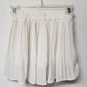 Ivory Gathered Mini Skirt